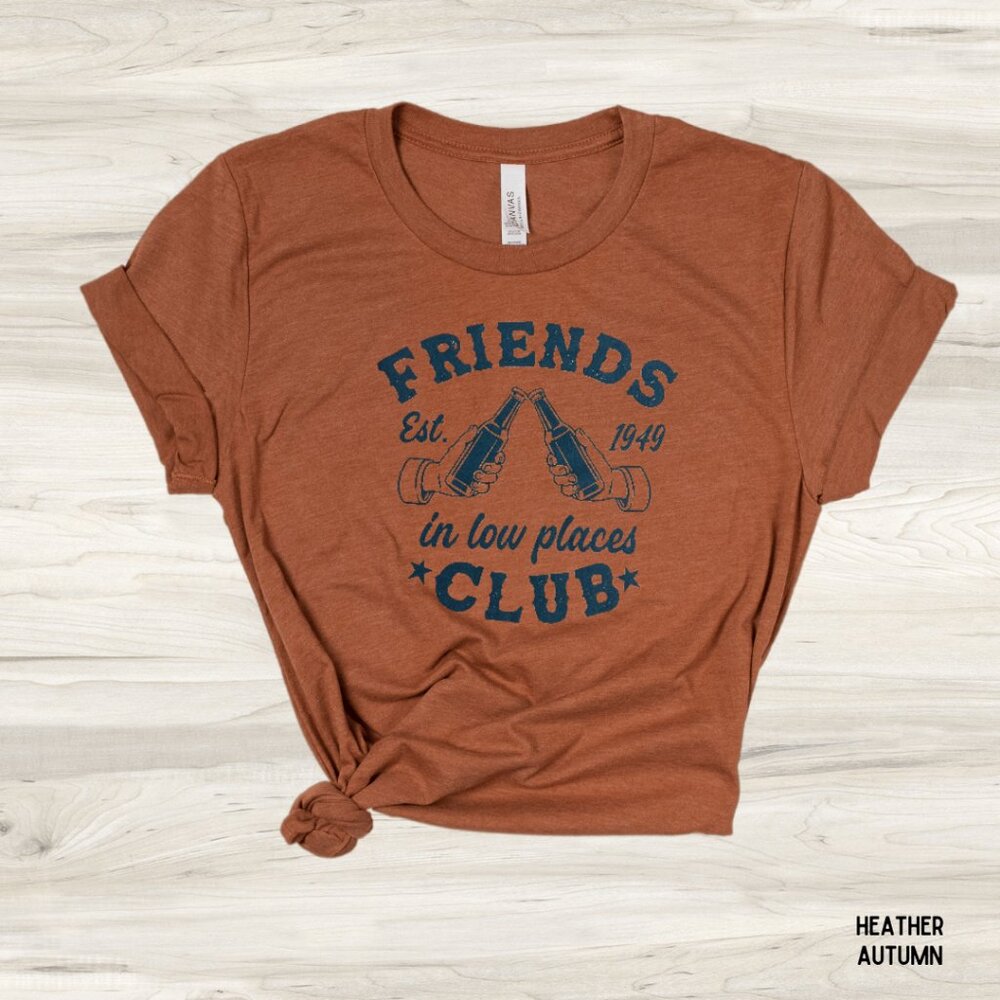 Friends In Low Places Graphic Tee Heather Autumn Size Medium Unisex